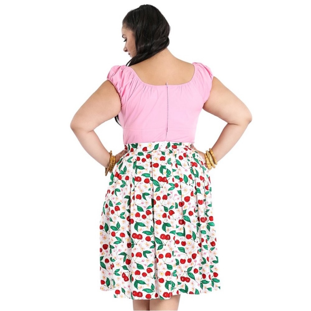 NWT Hell Bunny Yvette Cherries 50s Skirt Women’s Size S - Picture 2 of 7